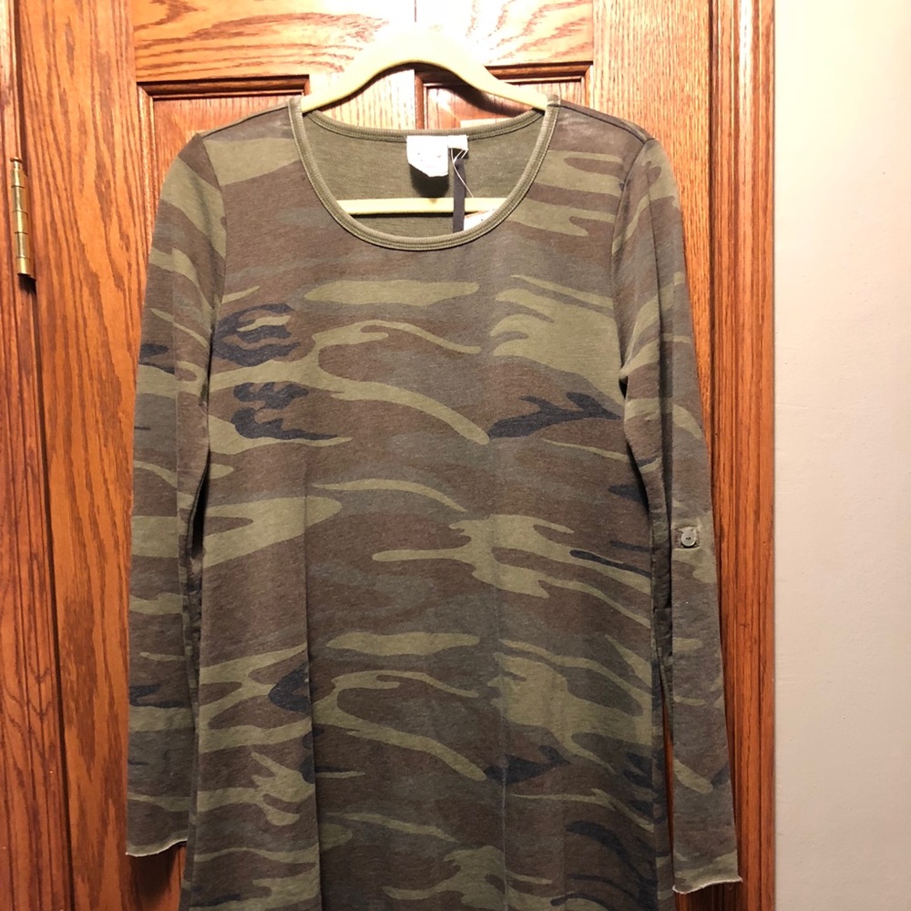 Camo long sleeve dress